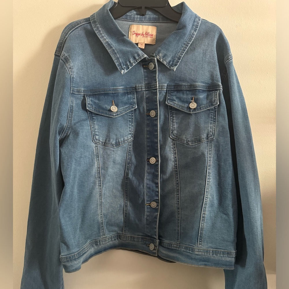 NWOT Design by Olivia Blue Jean Denim Jacket - California  Women’s Plus Size 2X